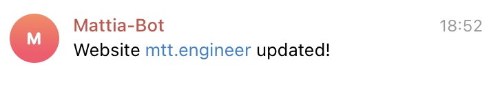 telegram successful deployment message